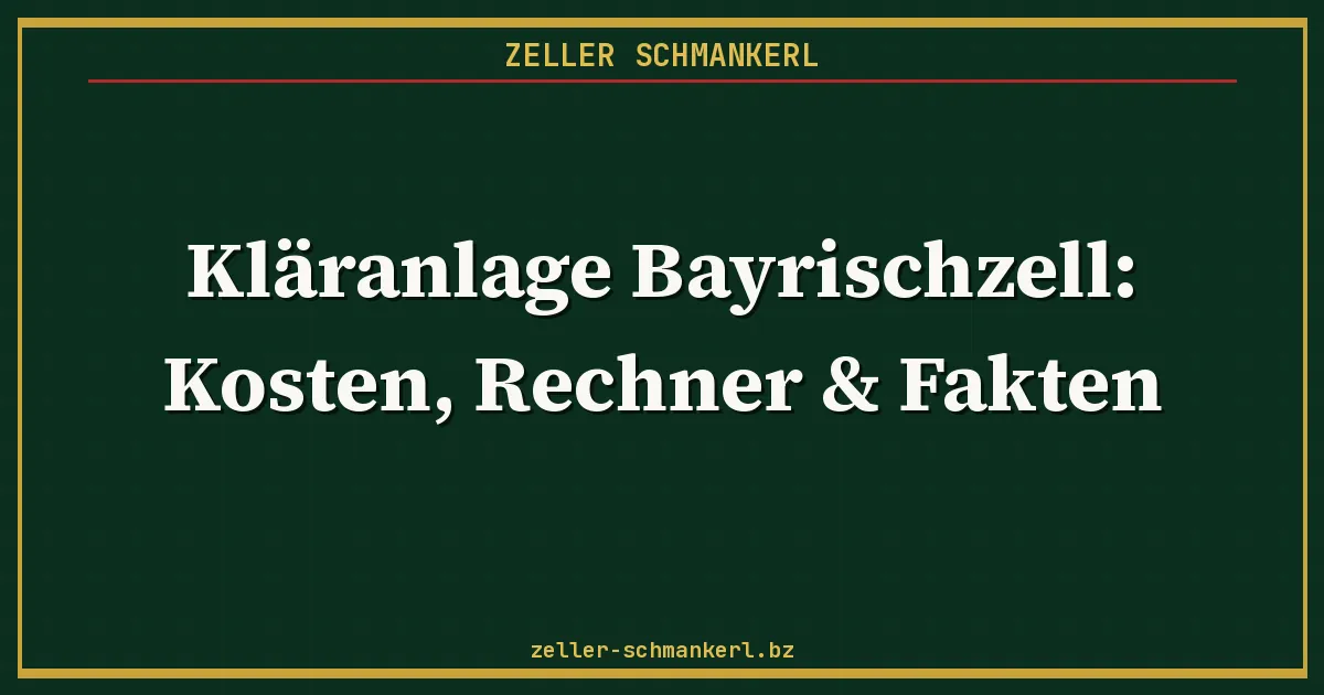Kläranlage Kosten-Rechner